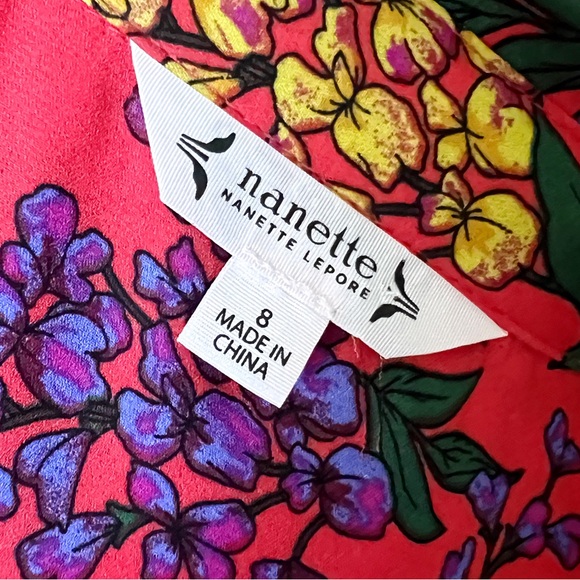 Nanette Lepore Bright Red Floral Belted Dress - Picture 15 of 15